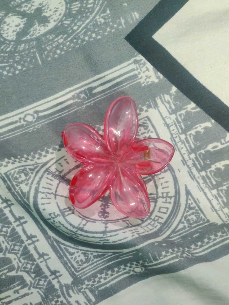 Pink Flower Hair Clip