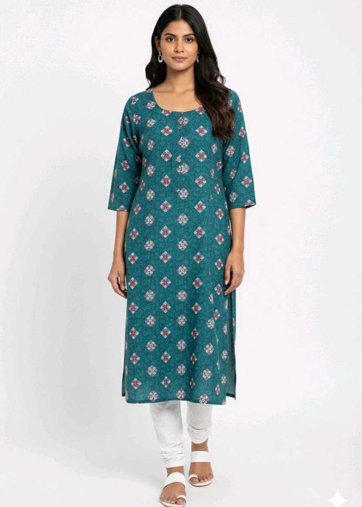 Elegant Teal Printed Kurta