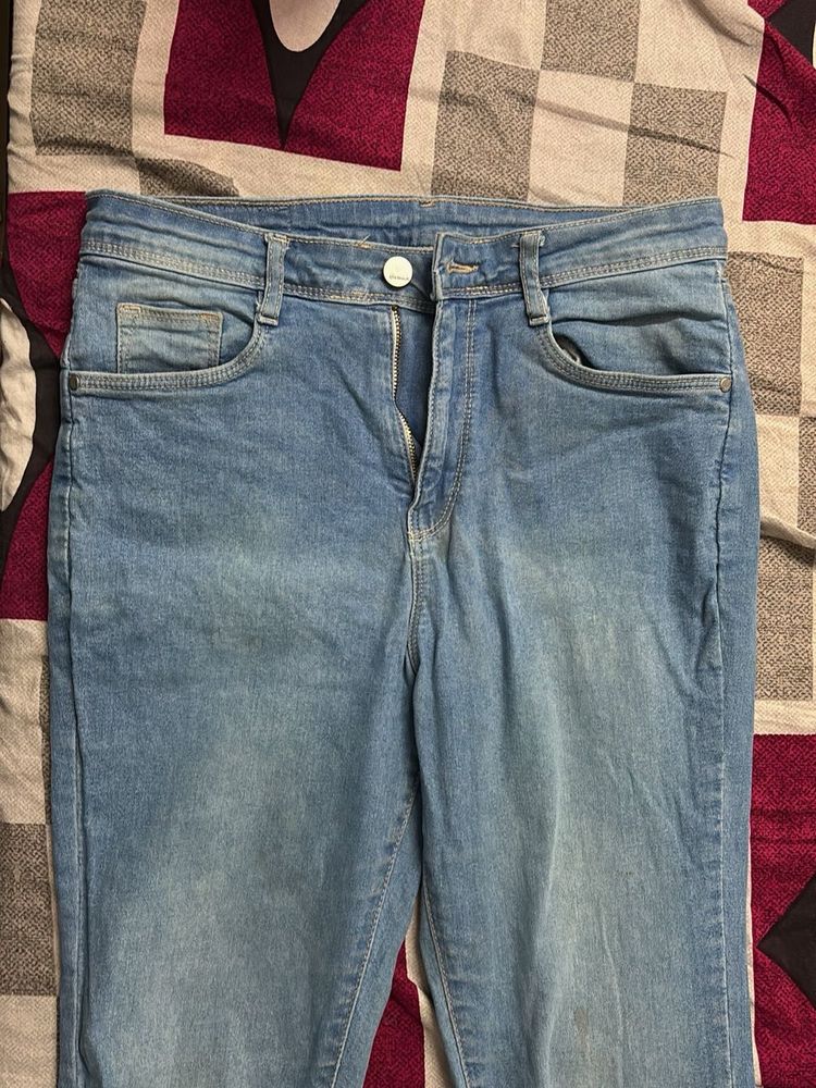 Blue HighRise Mini Flare Jeans