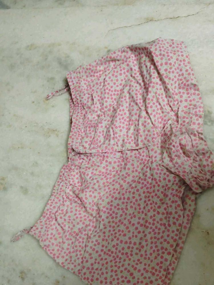 Pink Floral Print Shorts