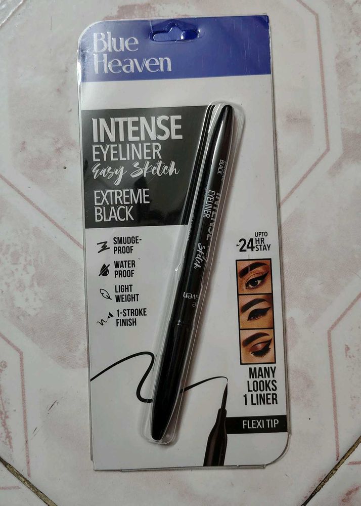 Blue Heaven +Lakme Intense Eyeliner - Black