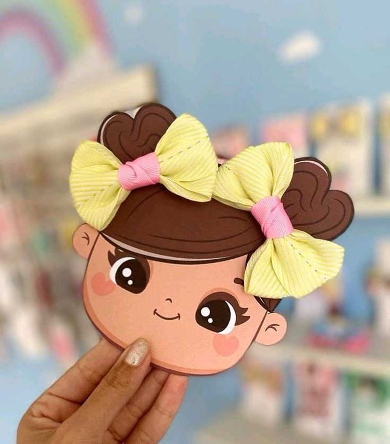 Cute Cartoon Girl Hair Bows