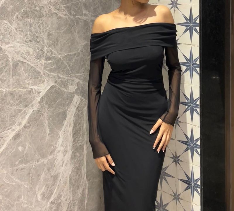 Chic Black Off-Shoulder Dress