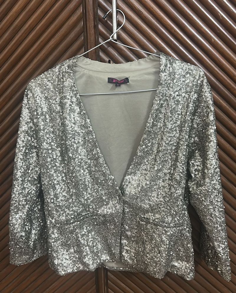 Sparkly Silver Sequin Jacket