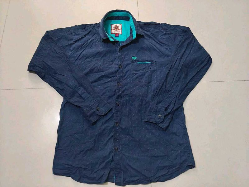 Navy Button-Down Shirt Size L
