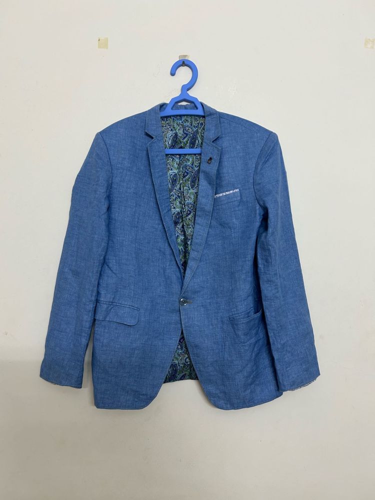 Blue Textured Coat