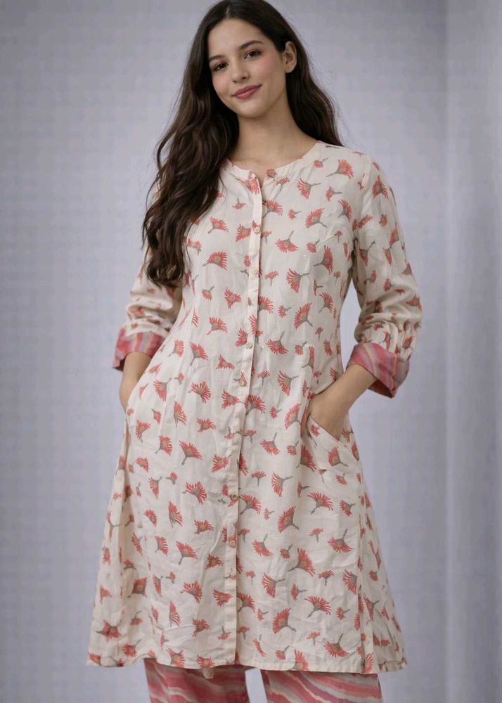 Floral Print Kurta Dress