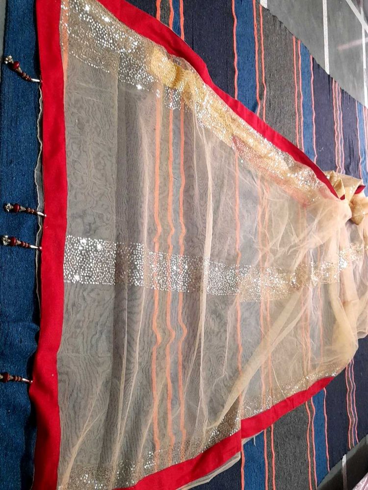 Golden Net Saree For Women