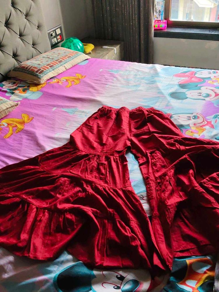 Red Velvet Sharara Palazzo