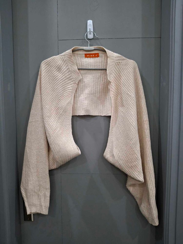 Beige Knit Shrug