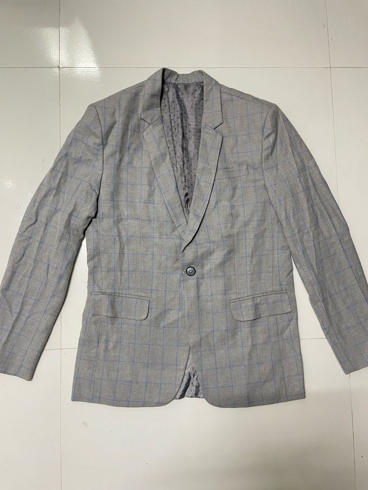 Gray Plaid Blazer