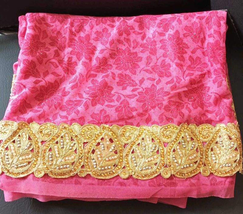 Pink &amp; Gold Saree
