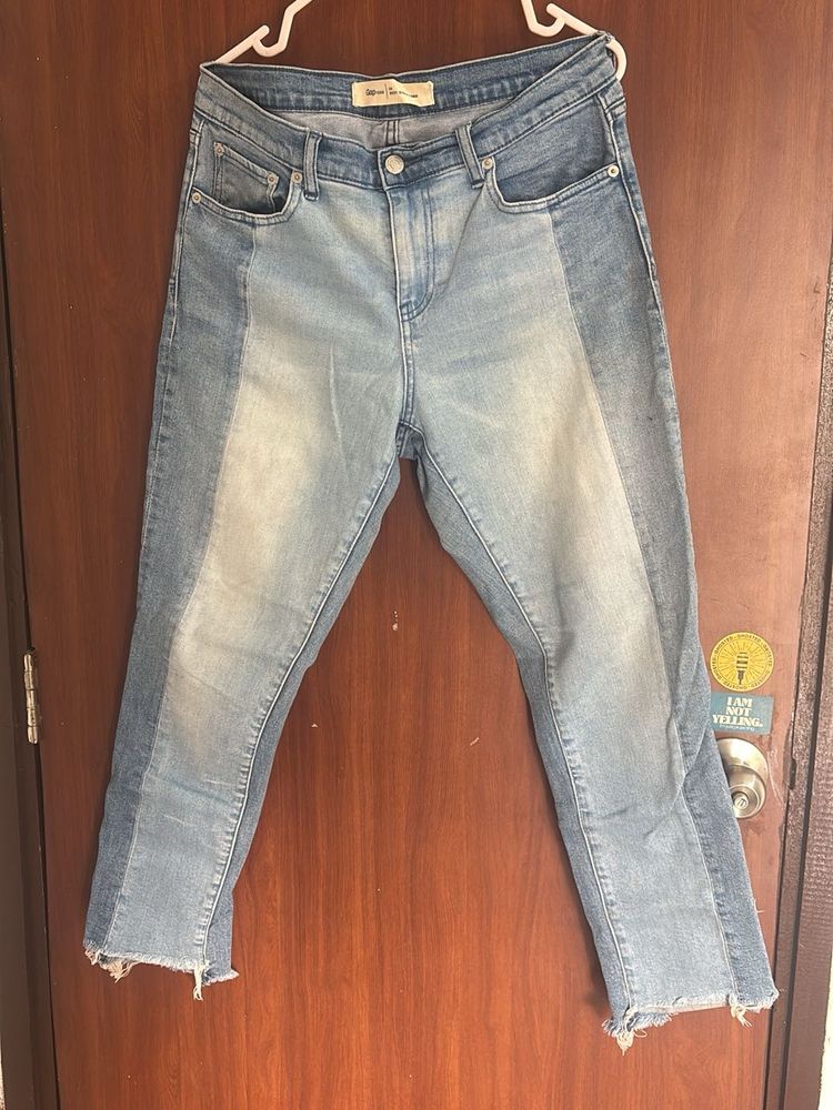 Gap Two-Tone Cropped Jeans