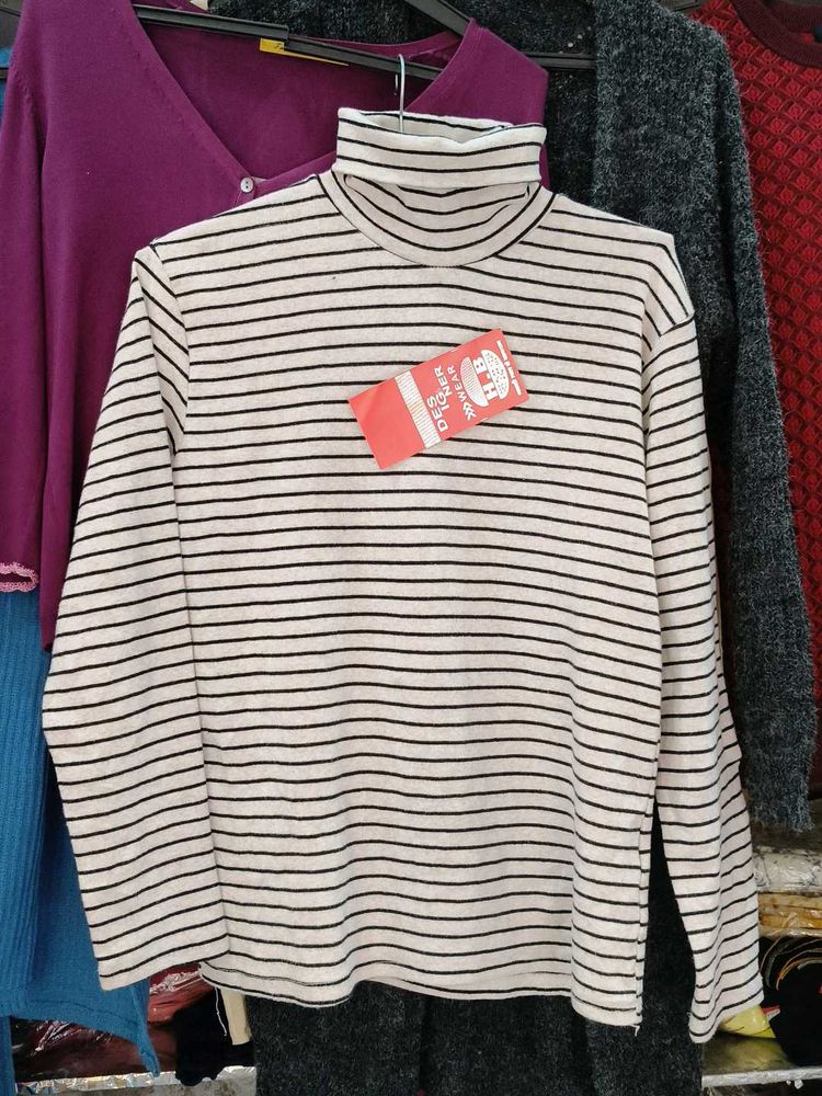 Striped Turtleneck Top