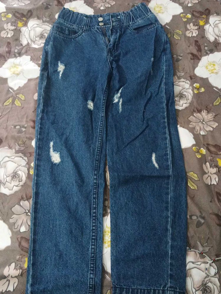 Ripped Wide Leg Jeans