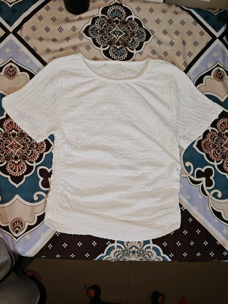 White Textured Top