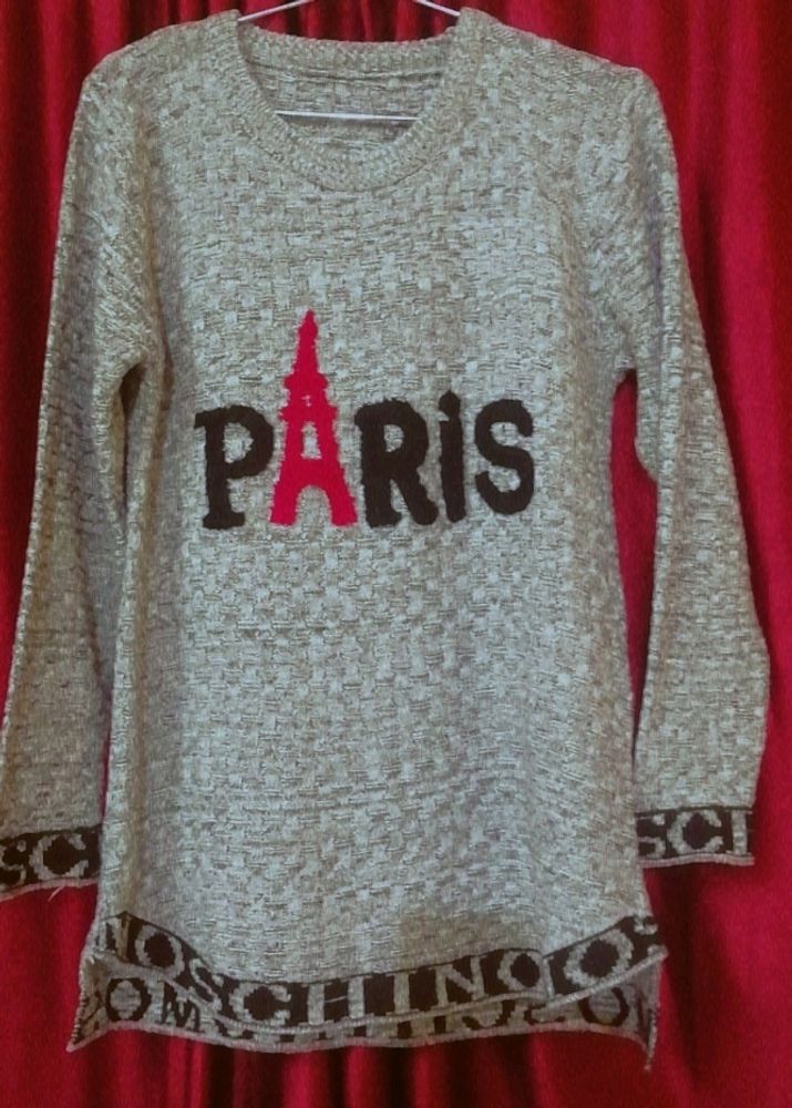 Winter Fashion😍❄️⛄ Grey Woolen Women&#39;s Top👗
