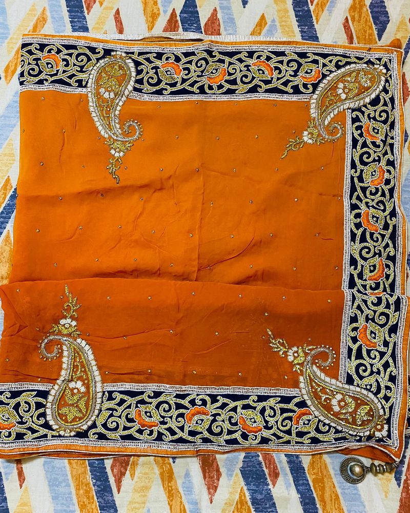 Perfect Reception Heavy Look  georgette saree