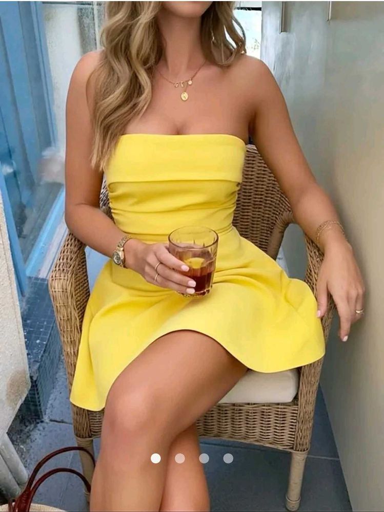 Savana Chic Yellow Mini Dress