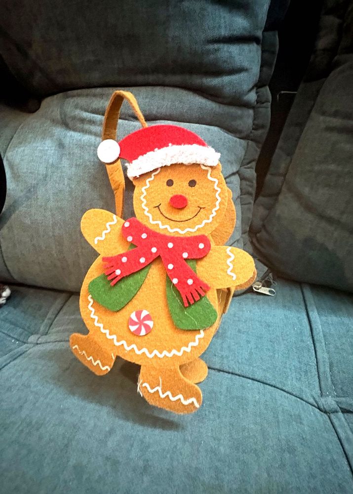 Gingerbread Man Christmas Felt Bag