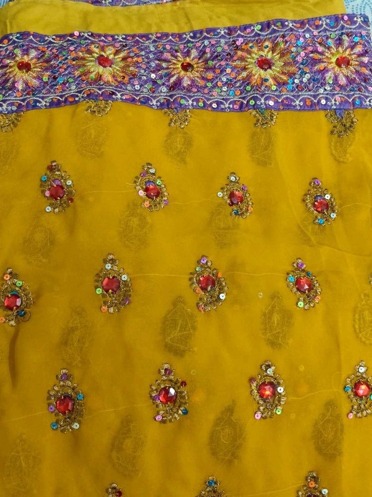 Embroided Chiffon Saree