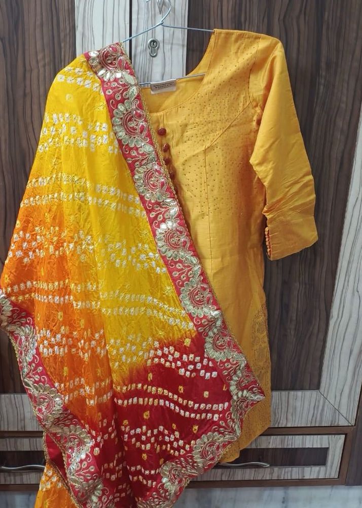 Elegant Yellow Kurta with Dupatta