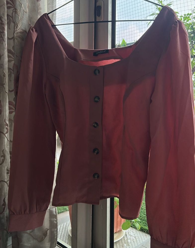 Blush Pink Button-Down Top