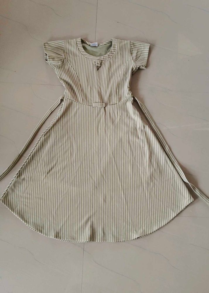 Flared Beautiful Green Dress For Selling