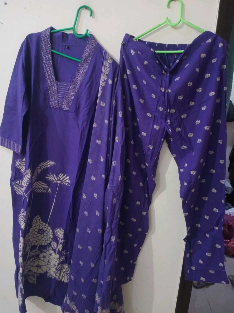Beautiful partywear Purple Kurta Set