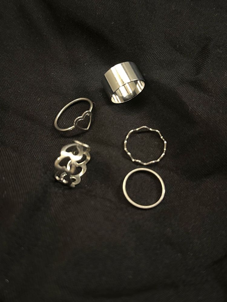 Silver Ring Set - 5 Pieces