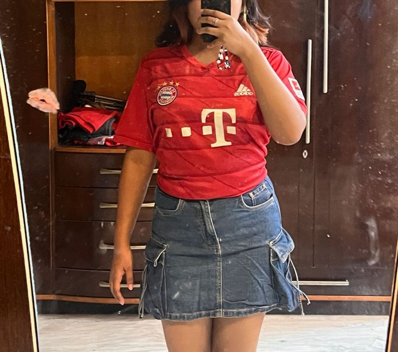 Denim Mini Skirt with cargo pockets