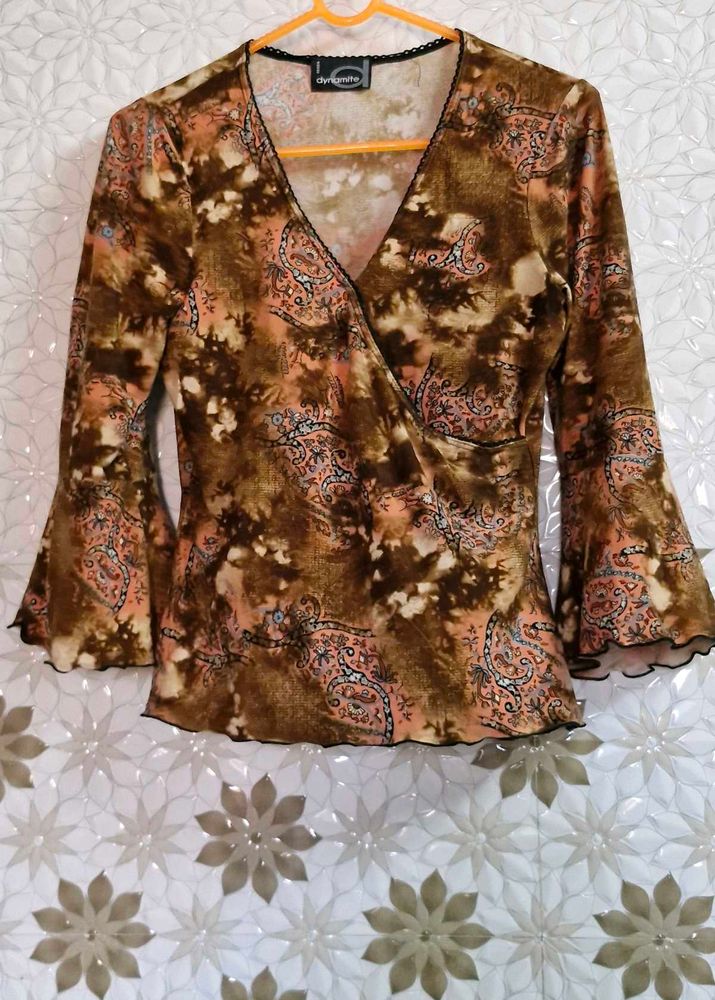 V Neck Wrap Top