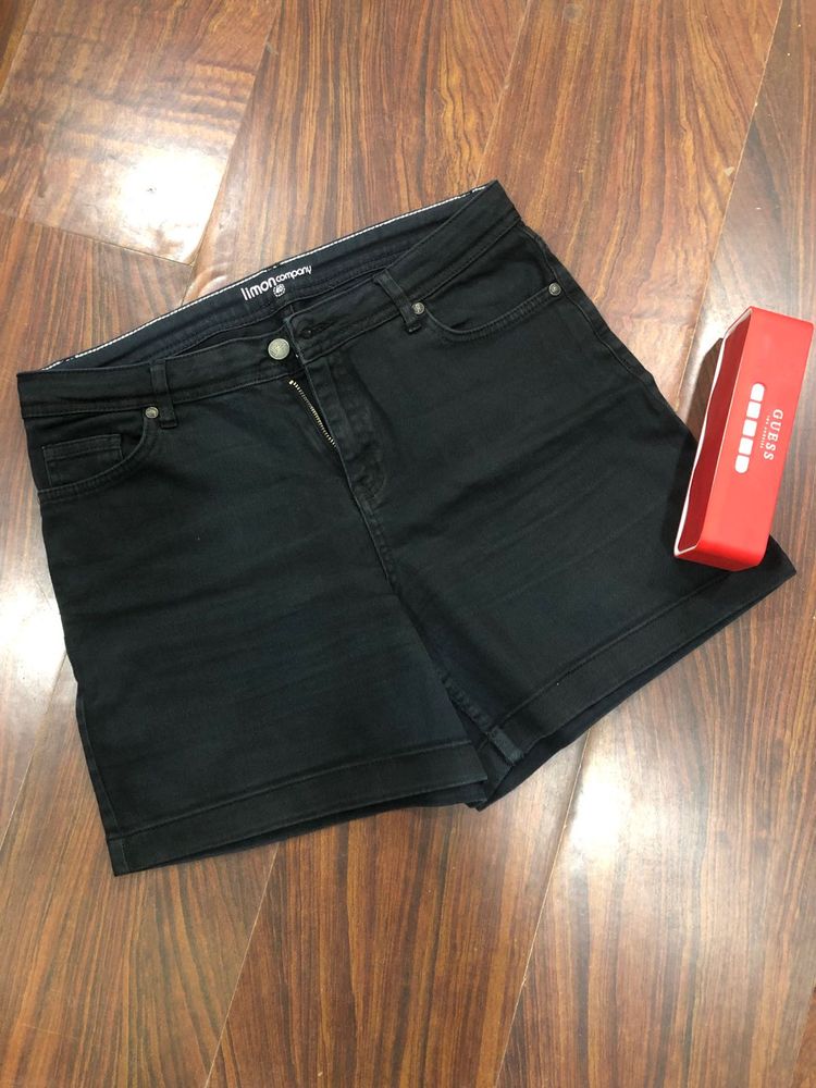 Black Denim Shorts Waist-32” Length-40”