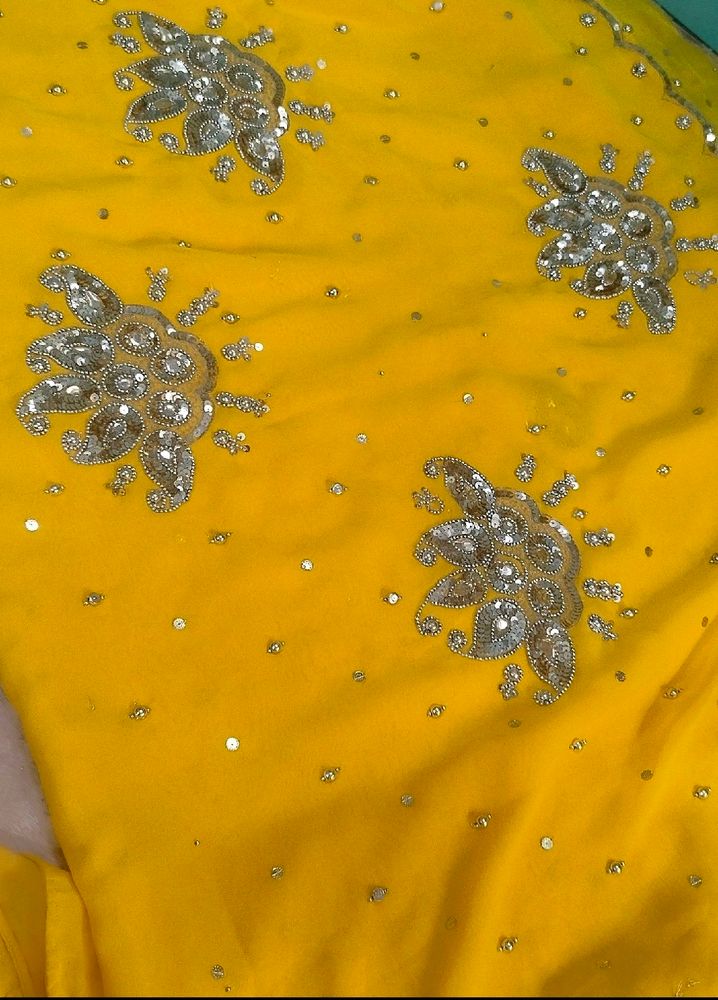 Chiffon Bright Yellow ✨Saree Blouse