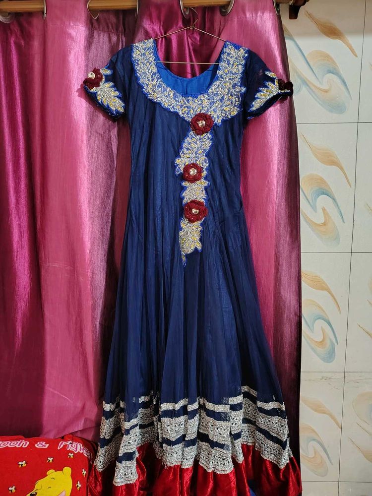 Navy Blue Anarkali Suit Wedding Season