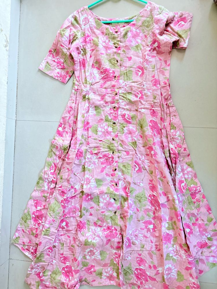 Floral Print Pink Dress