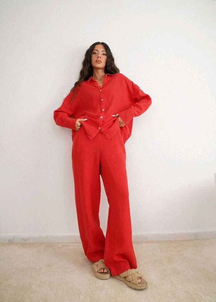 Red Lenin Pants