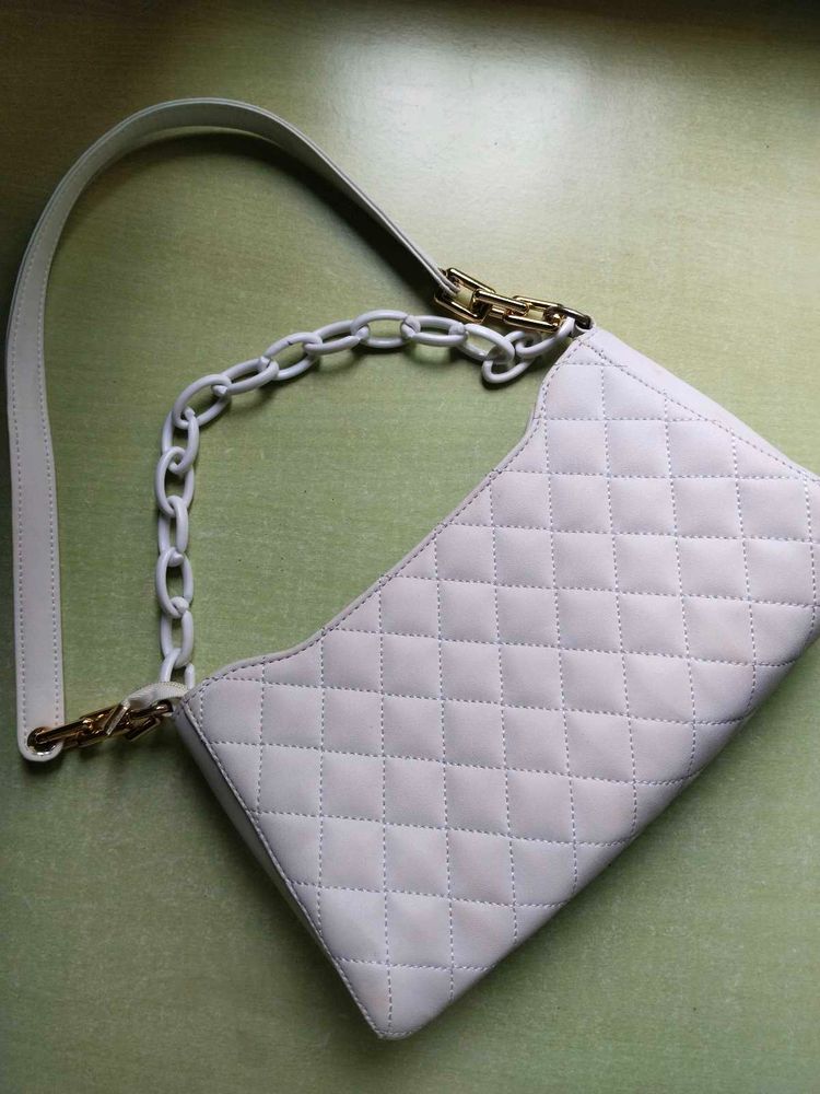 White Quilted Handbag