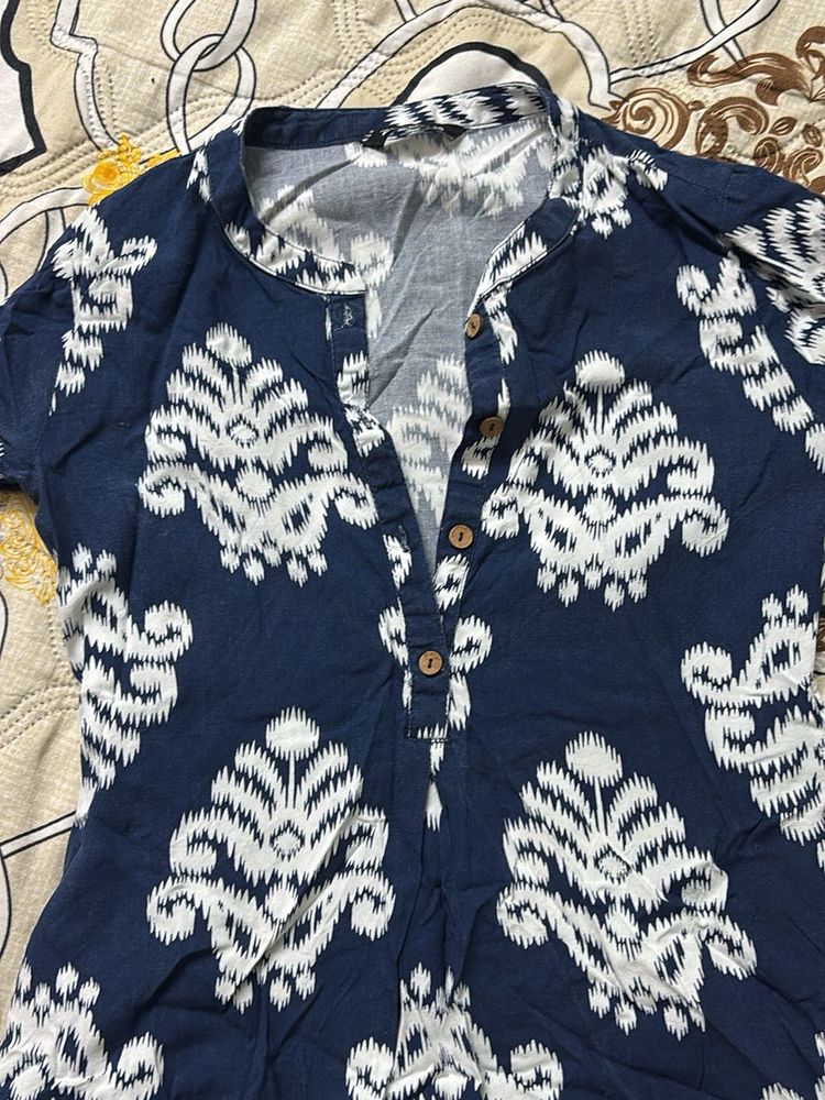 Blue Printed Top