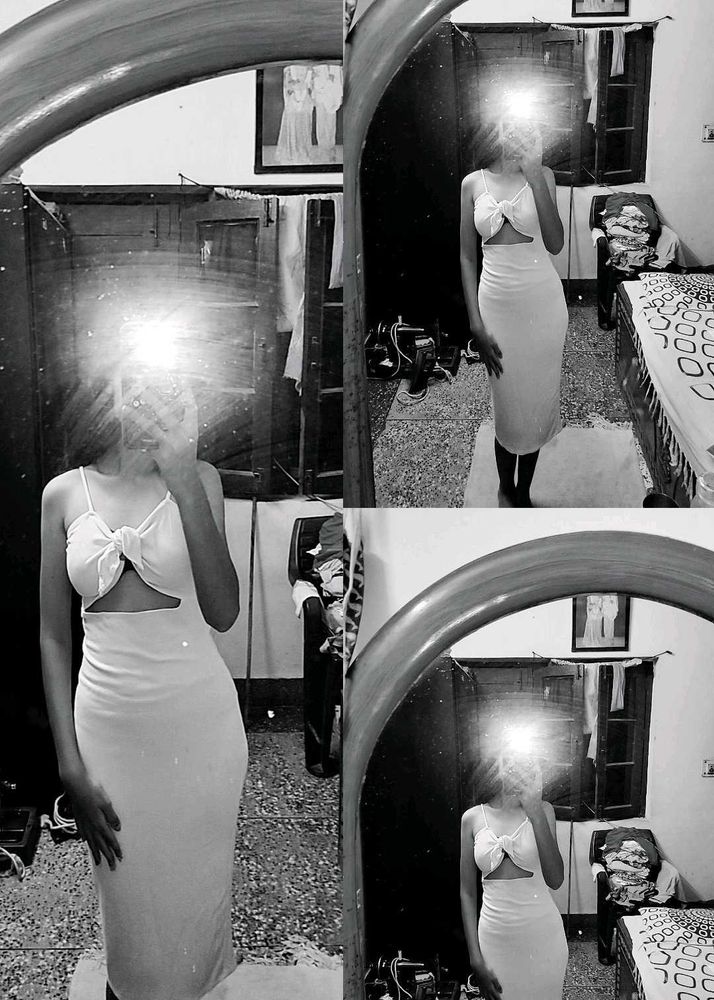 White Cutout Midi Dress