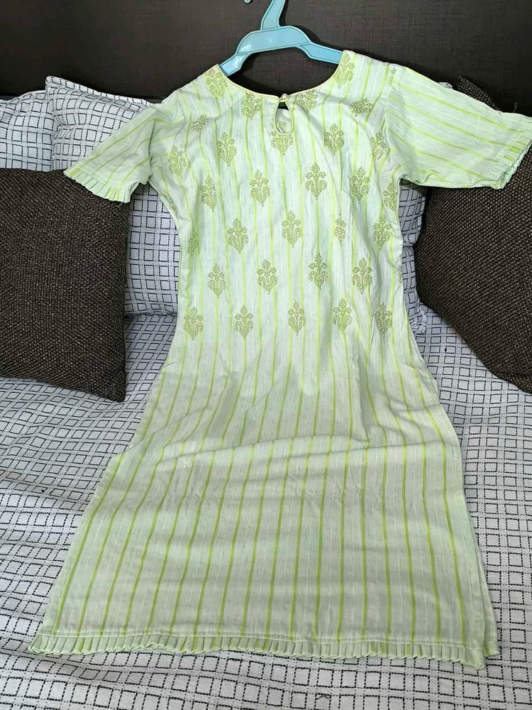 Lime Striped Tunic Top