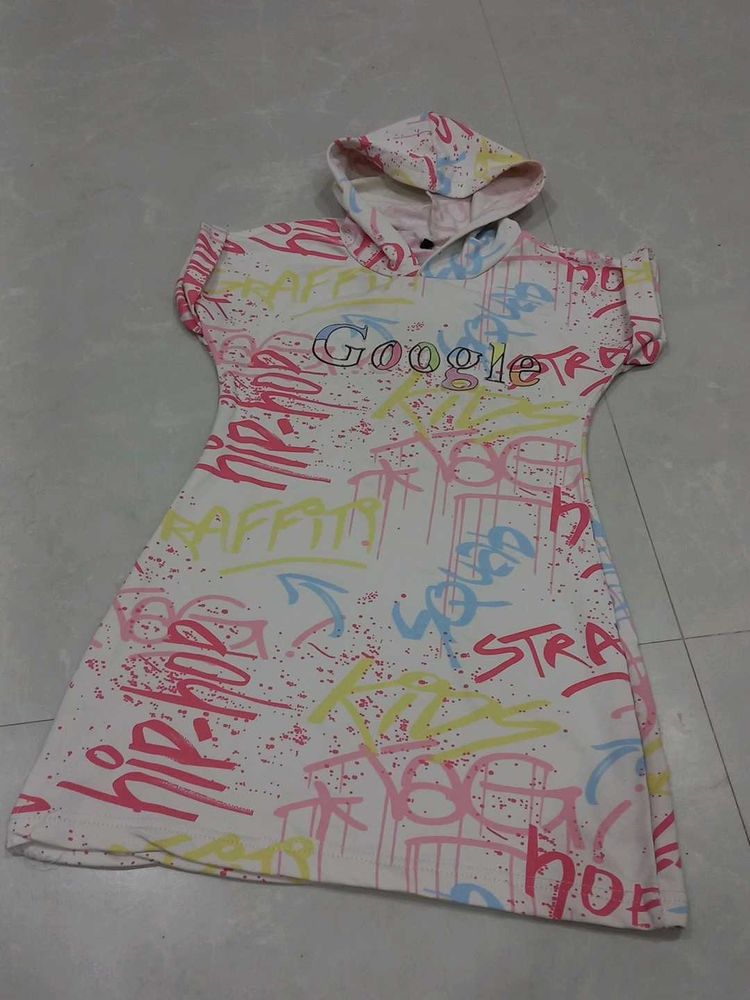 Girls' Graphic Print Hoodie Dress