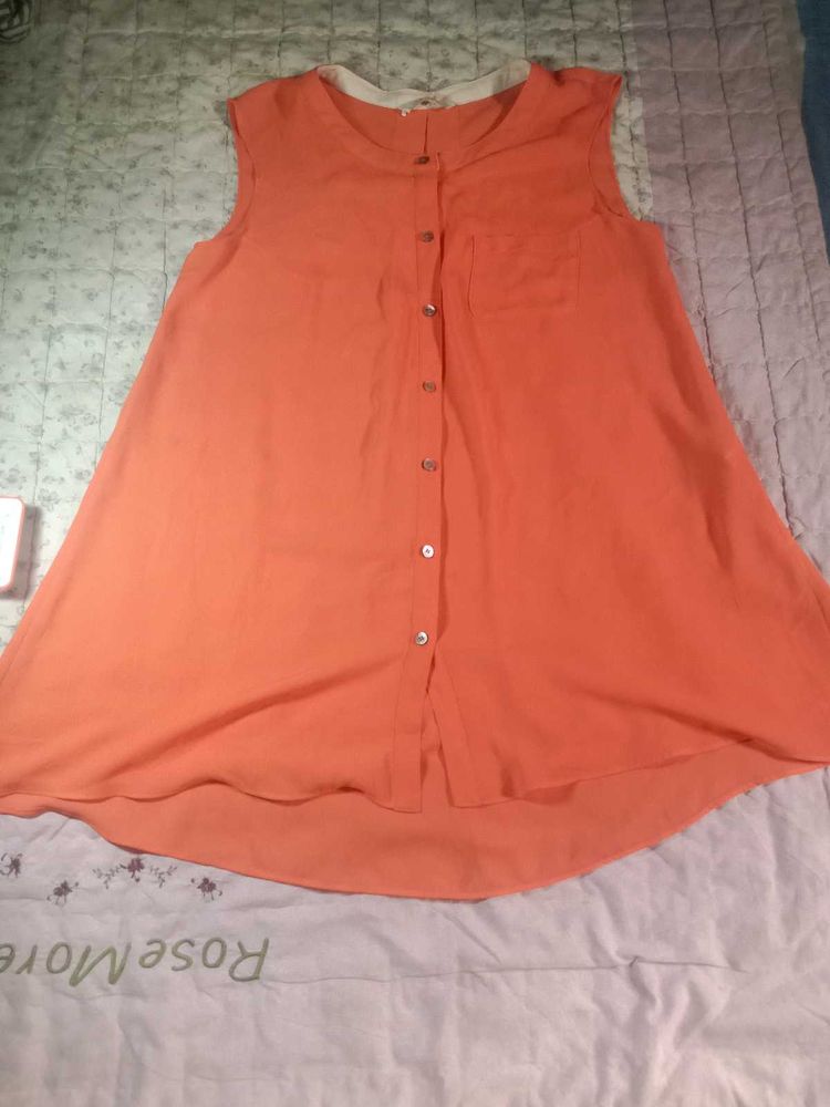 Orange Sleeveless Top