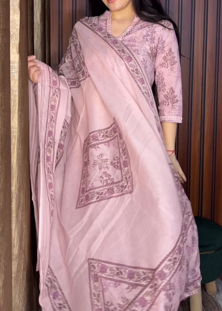 pure Jaipuri cotton Pink Kurta Set