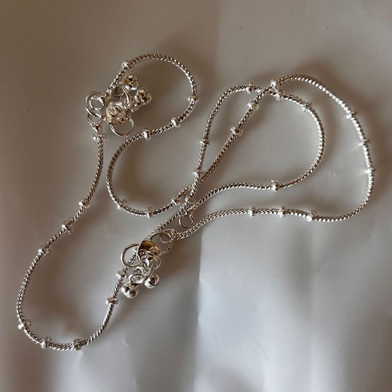 Silver Anklet with Decorative Bells