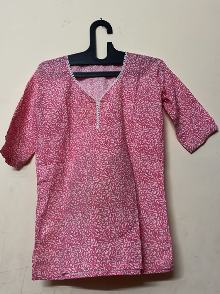 Pink Printed Kurta