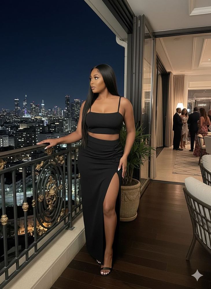 Chic Black Two-Piece Set