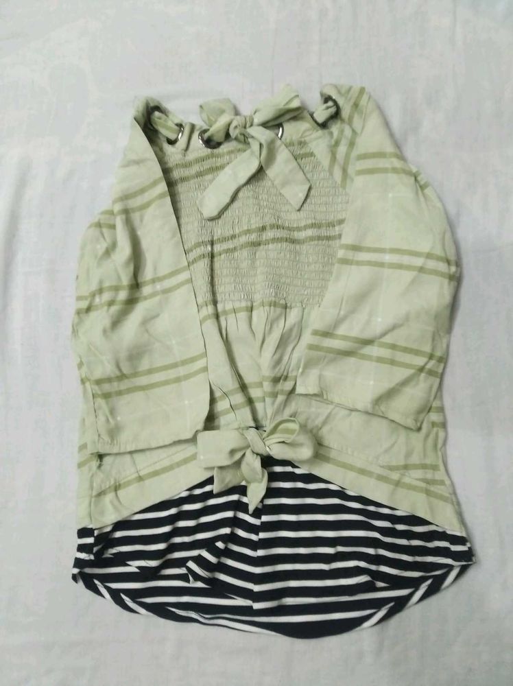 Striped Bow Tie Top