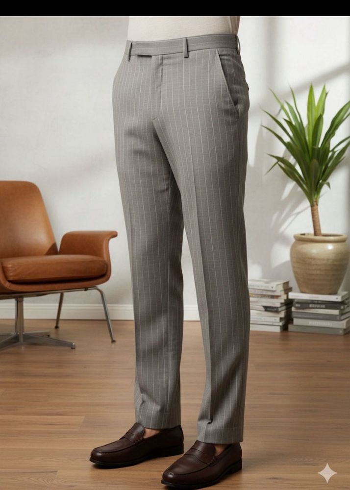 Will&#39;s Grey Striped Trousers