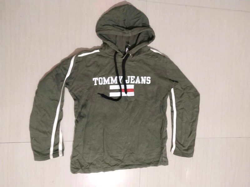 Tommy Jeans Olive Green Hoodie
